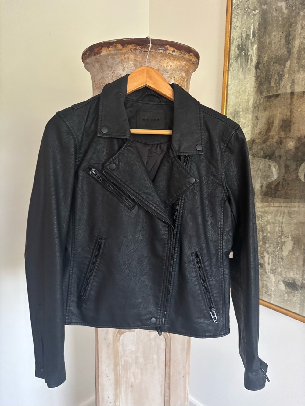 BLANKNYC black faux leather moto jacket